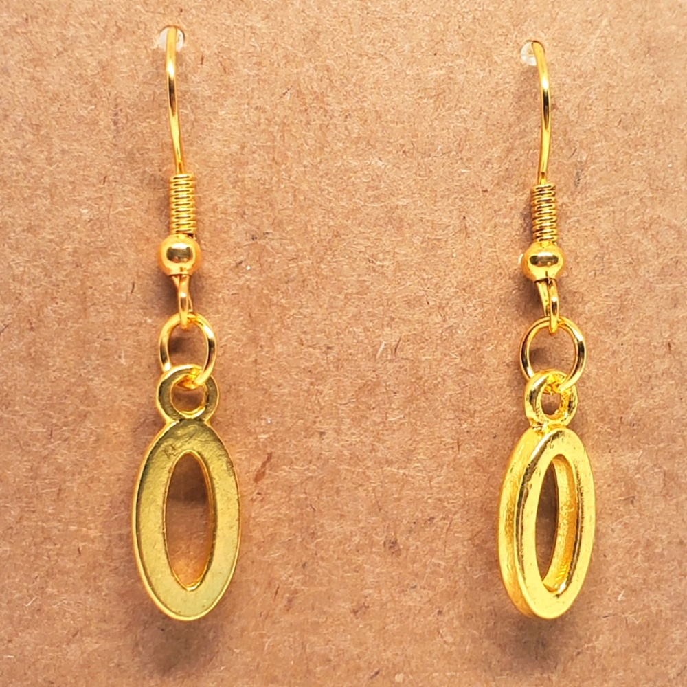7/$10 O Initial Earrings, New
